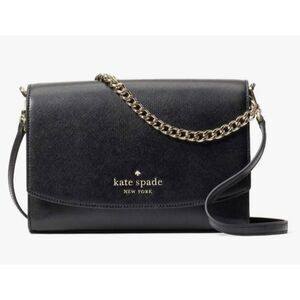 Kate Spade Carson black saffiano leather convertible shoulders crossbody bag NWT
